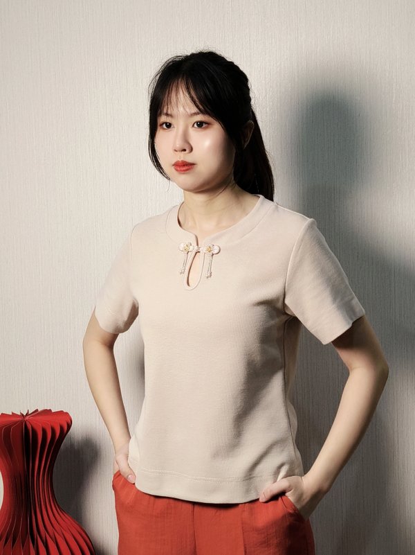 ASHLEY FORTUNE TIE RED TOP (TS47455)