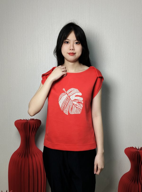 KANE FORTUNE LEAF PRINT TOP (TC47461)