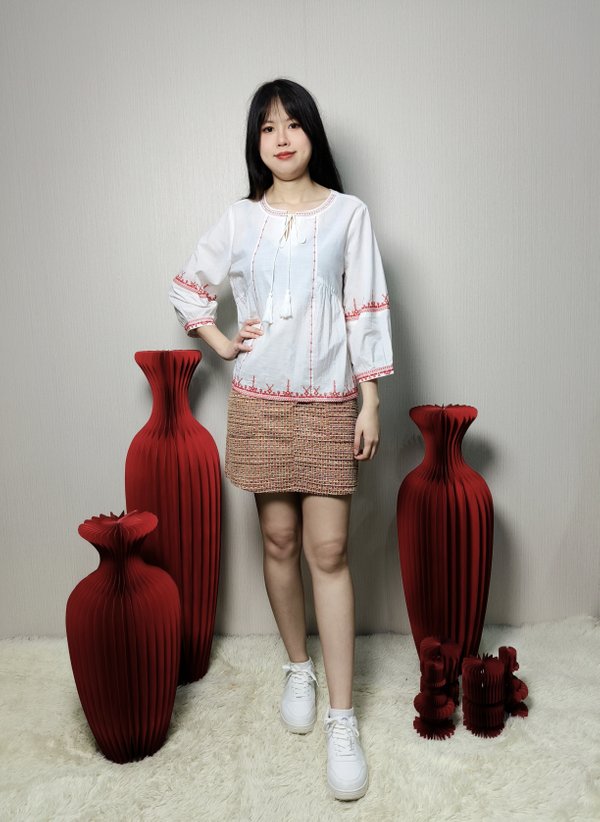 JOSE BOHO EMBROIDERED BLOUSE (BB75808)