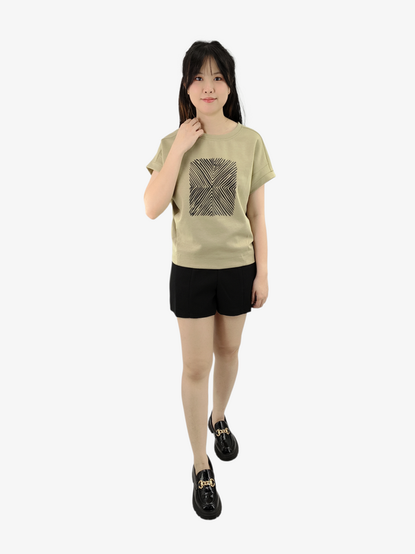 CADE MINIMAL GEOMETRIC GRAPHIC TEE (TS47396)