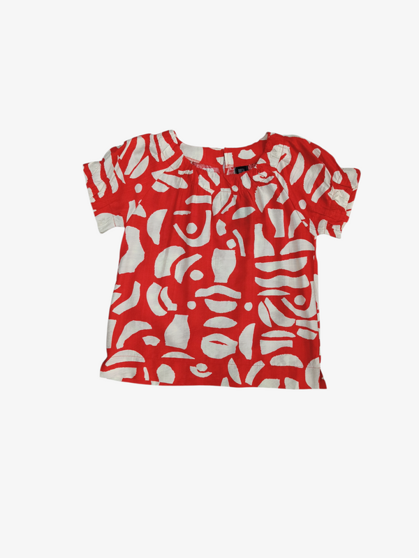 RENEE ABSTRACT PRINT SHORT SLEEVE TOP (BS75782)