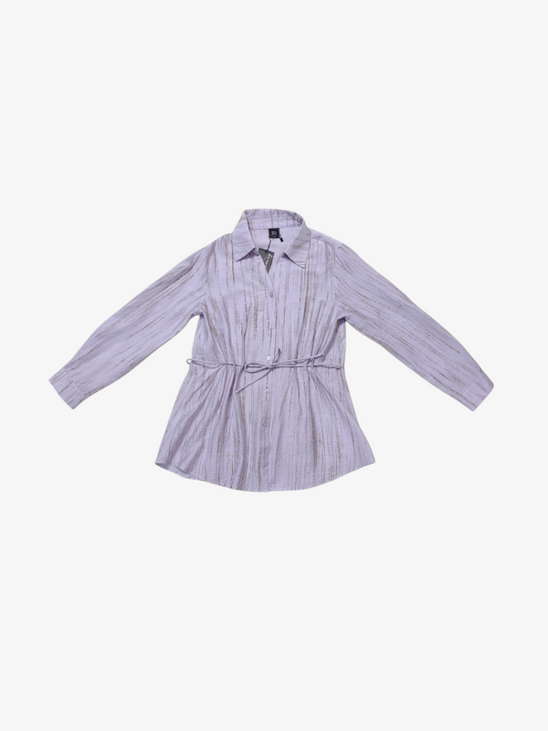 LEA DRAWSTRING WAIST SHIRT BLOUSE (BL75822)