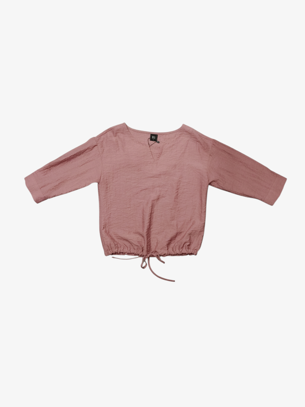 JENNA RELAXED FITNDRAWSTRING LONG SLEEVE TOP (V-BB75866)