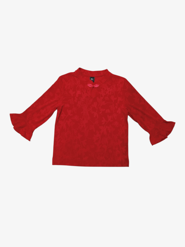 ELENA ORIENTAL FLORAL JACQUARD TOP (TB47474)