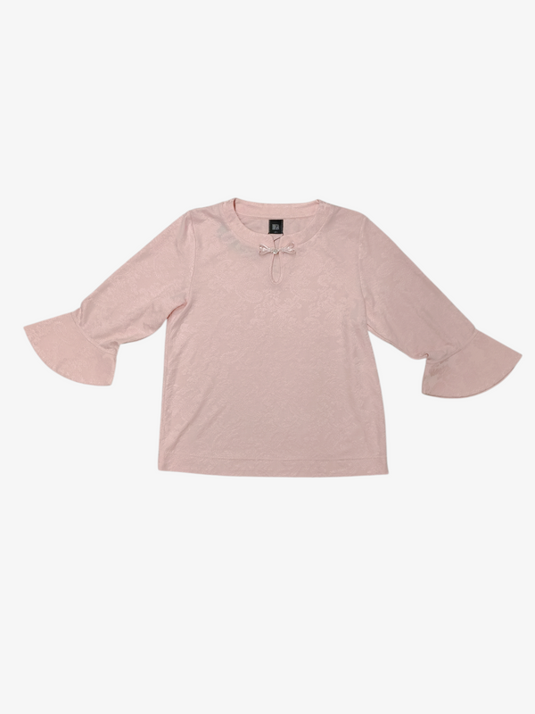 JEAN ORIENTAL JACQUARD BELL SLEEVE TOP (TB47473)