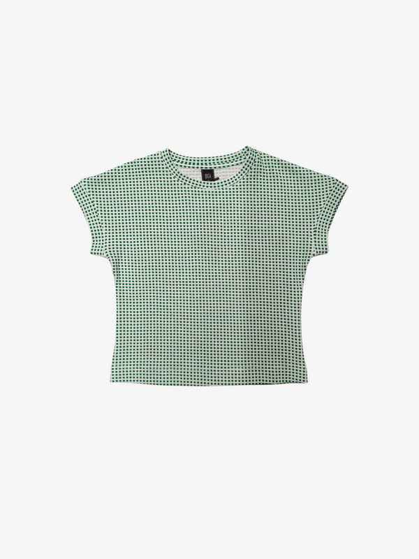 ESME GEOMETRIC CHECK PRINT TOP (TS47496)