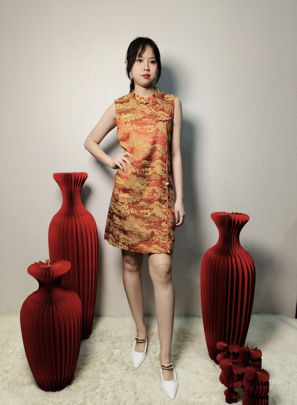 JEANNA FORTUNE GARDEN SLEEVELESS CHEONGSAM DRESS (DRV75846)