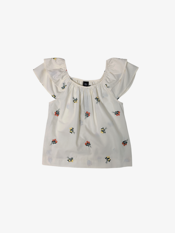 ASHLEY FLORAL FLUTTER OFF-SHOULDER TOP (BS75835)