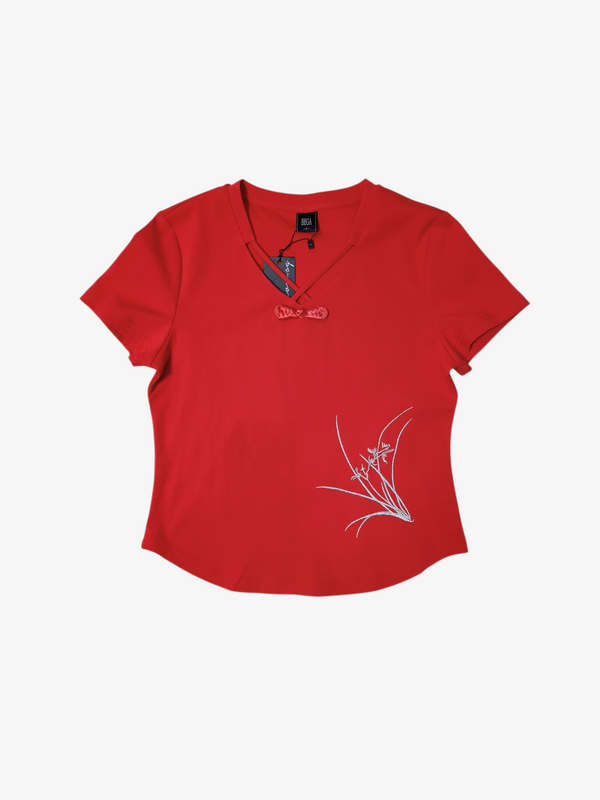 KEELAN ORCHID KNIT EMRBOIDRED TOP (TS47457)