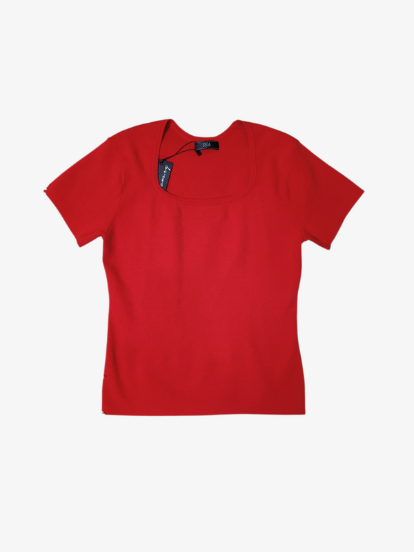 OLLY CLASSICE SCOOP NECN KNIT TOP (KS30560)