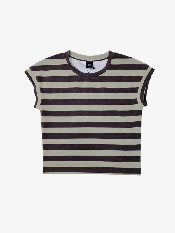 ABBY BLUSH & ASH STRIPED TOP (TS47452)