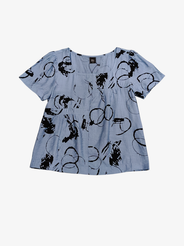 BETTY PRINTED SHORT SLEEVE BLOUSE (BS75880)