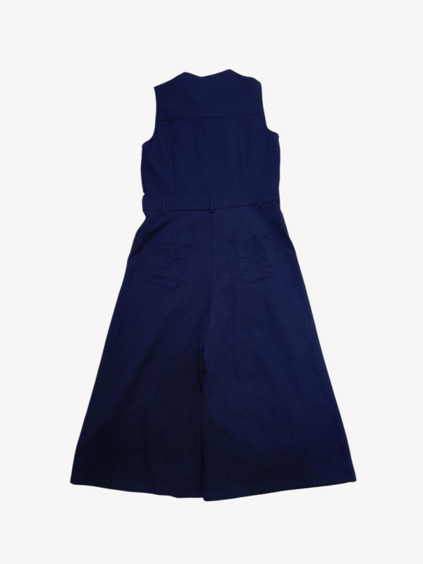 DAVINA TEXTURED SLEEVELESS BUTTON-DOWN JUMPSUIT (N-JS56751)