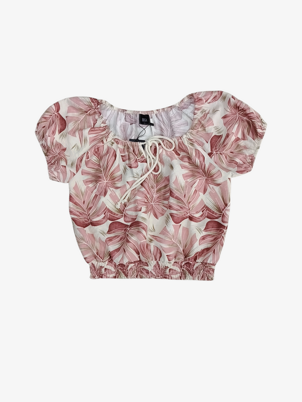 JASMINE TROPICAL PRINT CROP TOP (VB-BS75724)