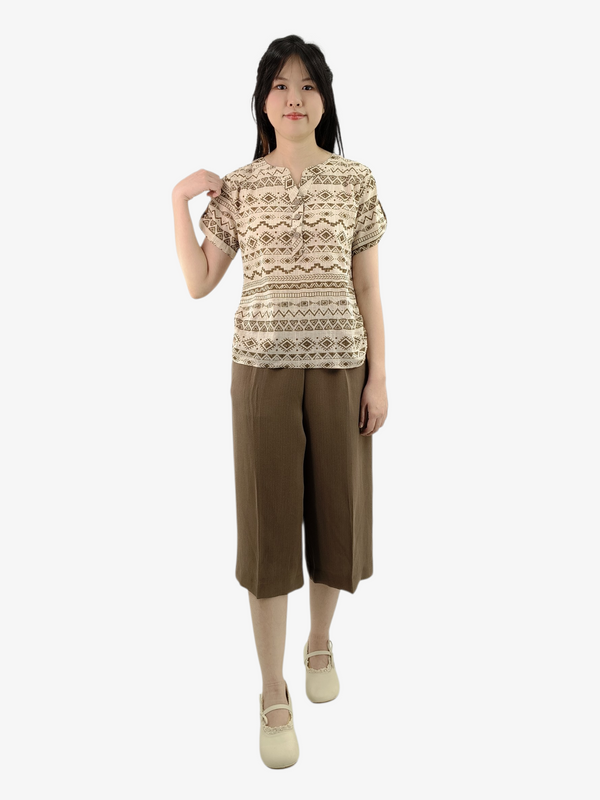OLLIE GEOMETRIC PRINT TOP (VB-BS75750)