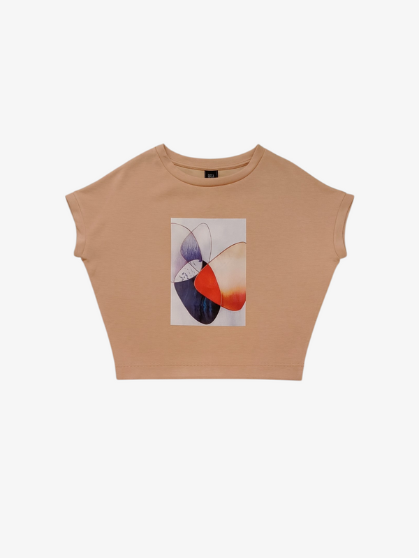 ELLIS CASUAL ABSTRACT PRINT TOP (VB-TS47450)