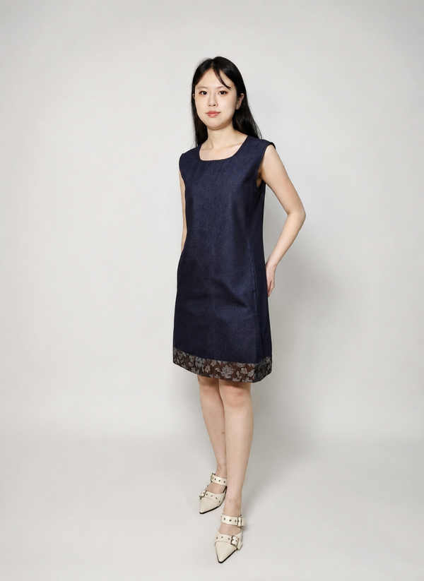 CHARLIE ELEGANT SLEEVELESS DENIM DRESS (N-JDRV75891)