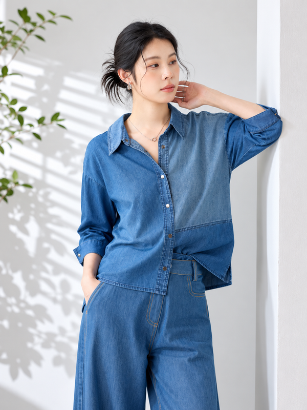 JEANNA LIGHTWEIGHT DENIM CASUAL SHIRT (N-JBB75897)