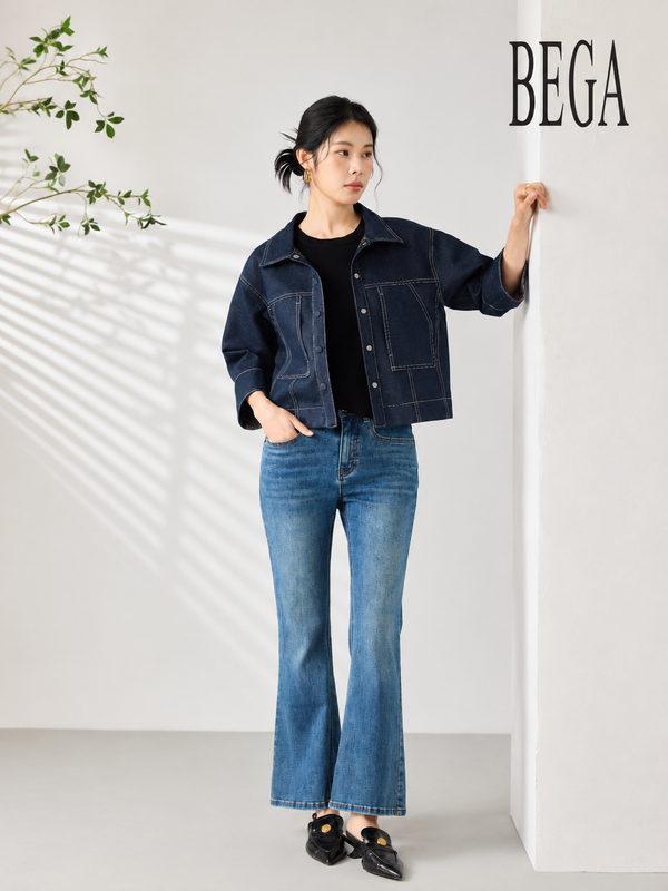 COLE CONTRAST STITCH DENIM JACKET (N-JJK75910)