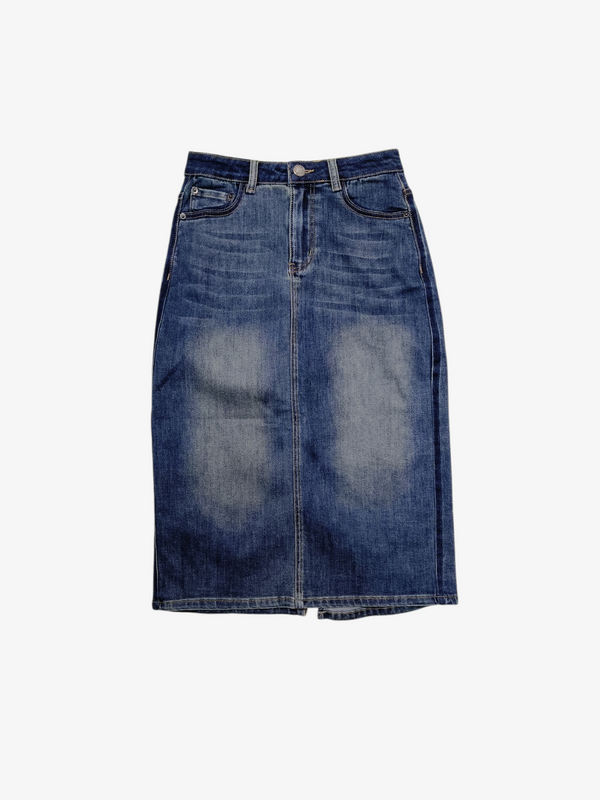 ANGELO CLASSIC DENIM MIDI SKIRT (N-JSKM62213)