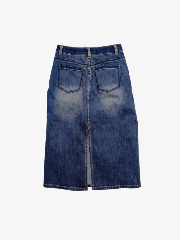 ANGELO CLASSIC DENIM MIDI SKIRT (N-JSKM62213)