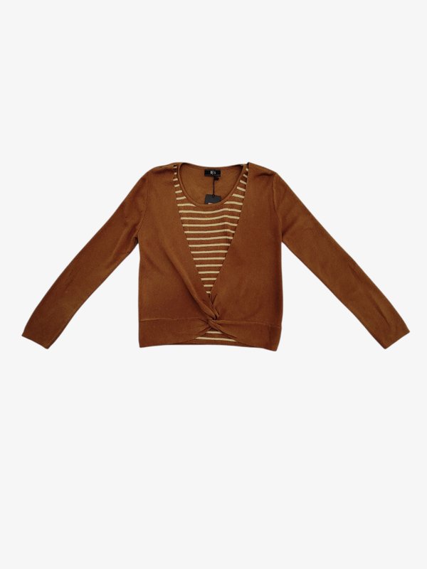 SAFA TWIST FRONT LAYERED TOP (V-KL35502)