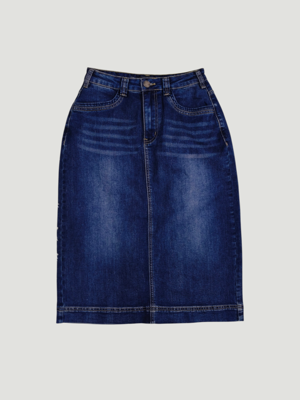 ANYA CLASSIC DENIM MIDI SKIRT (O-JSKM62209)