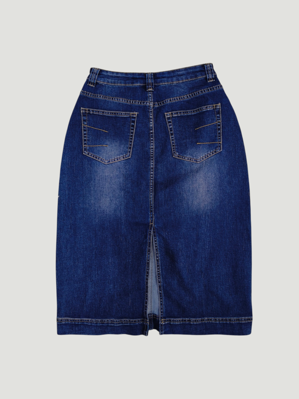 ANYA CLASSIC DENIM MIDI SKIRT (O-JSKM62209)