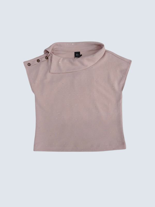 ADE SHIMMER HIGH NECK KNIT TOP (V-TC47403)