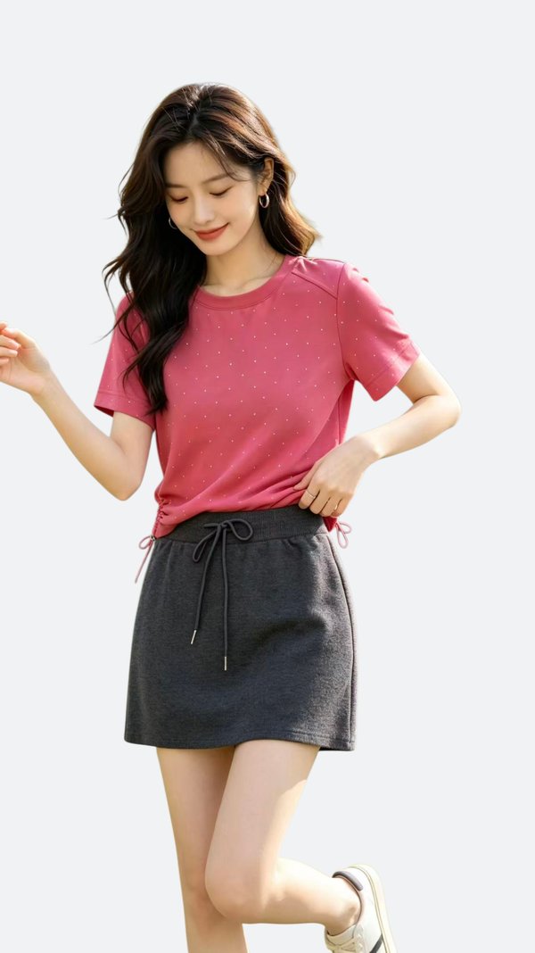 AYA DRAWSTRING A-LINE SKORT (V-SK75893)