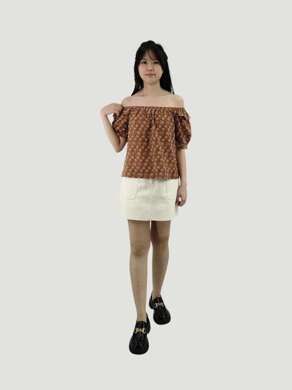 SELINA FLORAL RUFFLE SLEEVE TOP (O-BS75749)