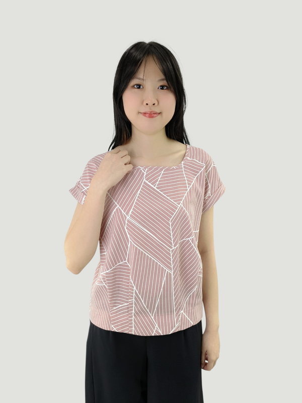 YAHYA GEO PRINT BLOUSE (V-BS75780)