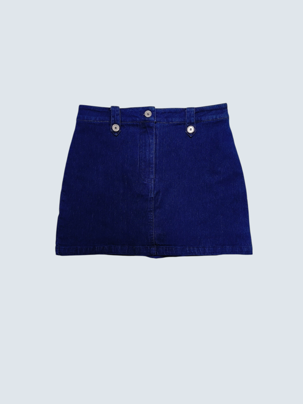 LEXI BUTTON TAB DENIM SKORT (V-JSK41484)
