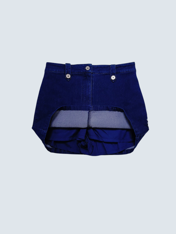 LEXI BUTTON TAB DENIM SKORT (V-JSK41484)