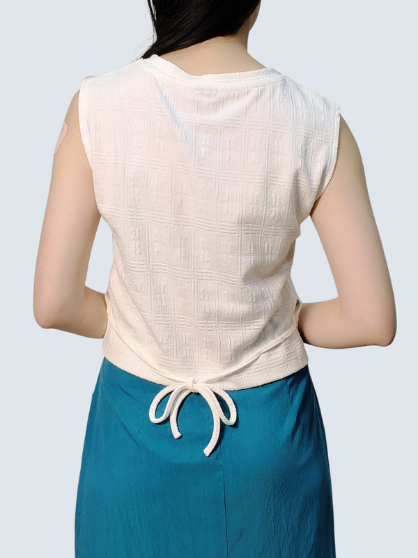 KIT TEXTURED RING DETATIL KNIT TOP (V-TV47517)