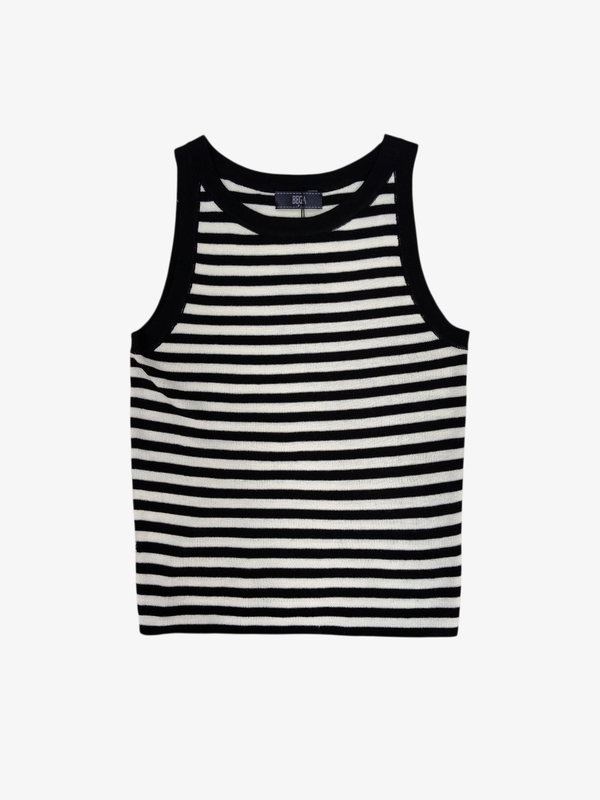 BERRY ESSENTIAL KNIT STRIPE TANK TOP (V-KV35467)