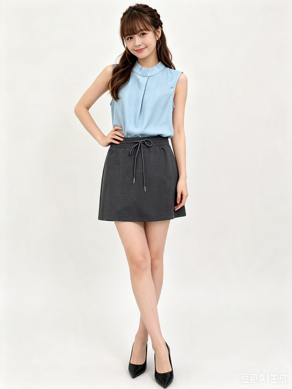 BETH MOCK NECK SLEEVELESS BLOUSE (V-BV75922)