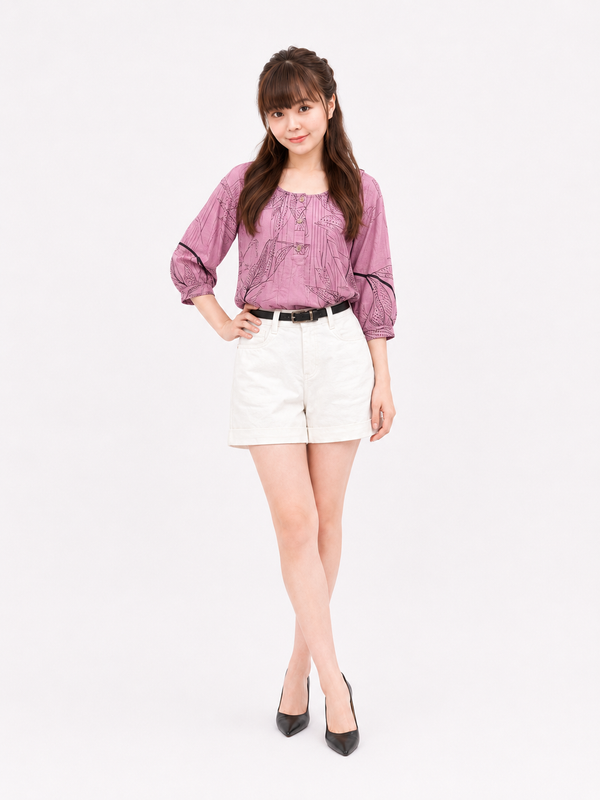 ESME BOTANICAL PRINT BLOUSE (V-BB75930)