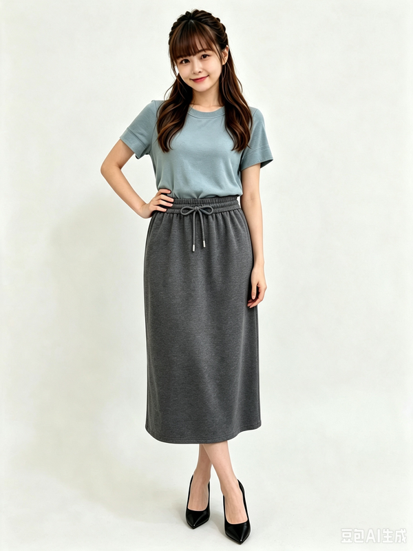 CASS RELAXED DRAWSTRING MAXI SKIRT (V-SKM75933)