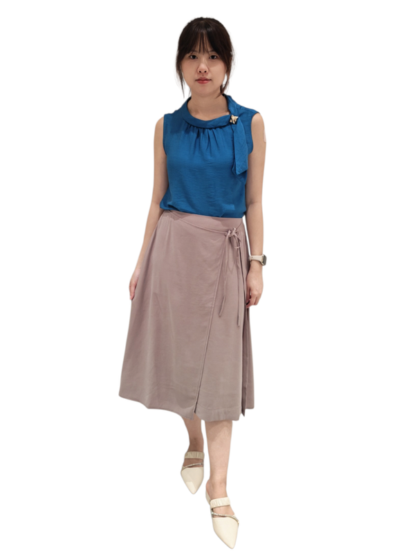 JUDY SIDE TIE WRAP MIDI SKRIT (N-SKM41496)