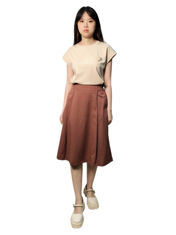ALEC ELEGANT WRAP MIDI SKIRT (N-SKM56773)
