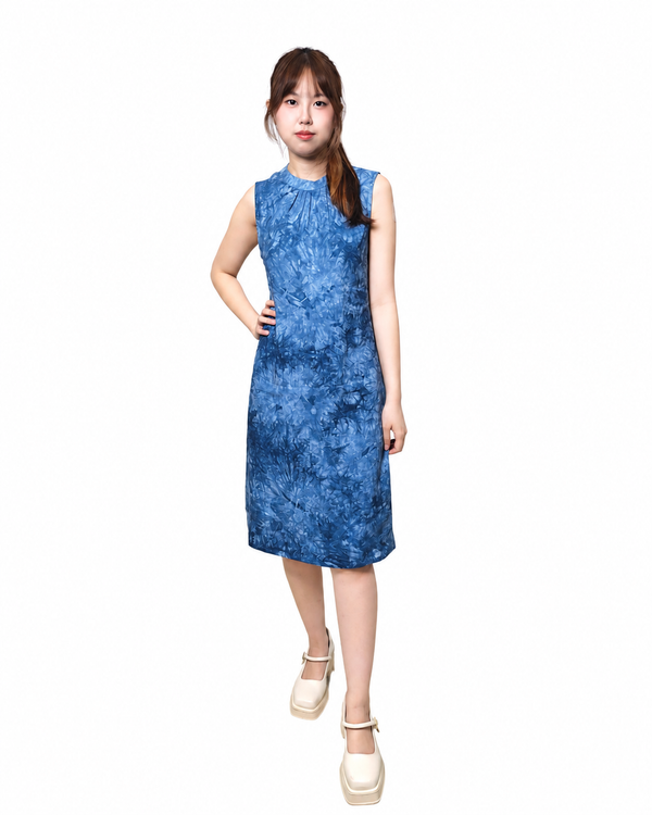 RICO BLUE MIST SLEEVELESS DRESS (N-DRV75983）
