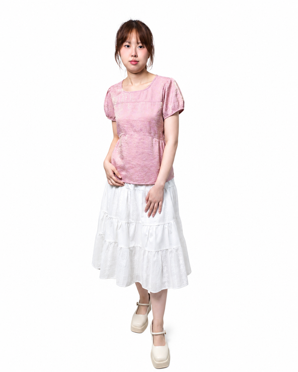 MISHA VINTAGE MEDALLION PUFF SLEEVE TOP (N-BS75872)