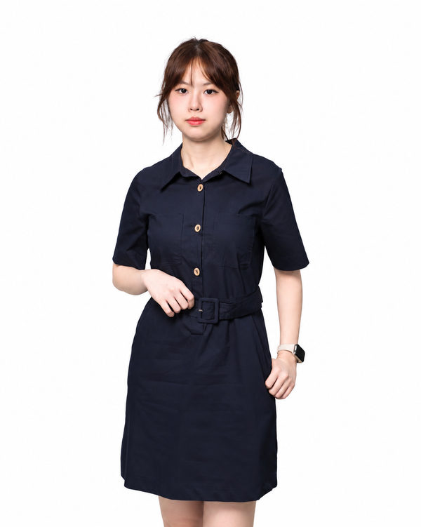 ADA CLASSICE BELTED SHIRT DRESS (N-DRS75944)