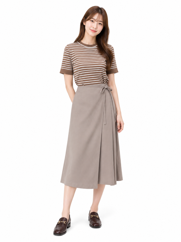 LILY COASTAL STRIPE KNIT TOP (V-KS35508)
