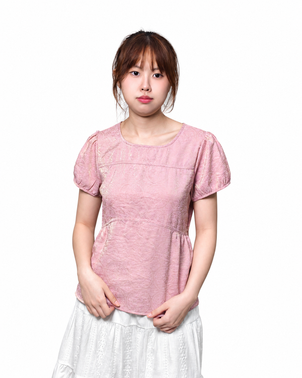 MISHA VINTAGE MEDALLION PUFF SLEEVE TOP (N-BS75872)