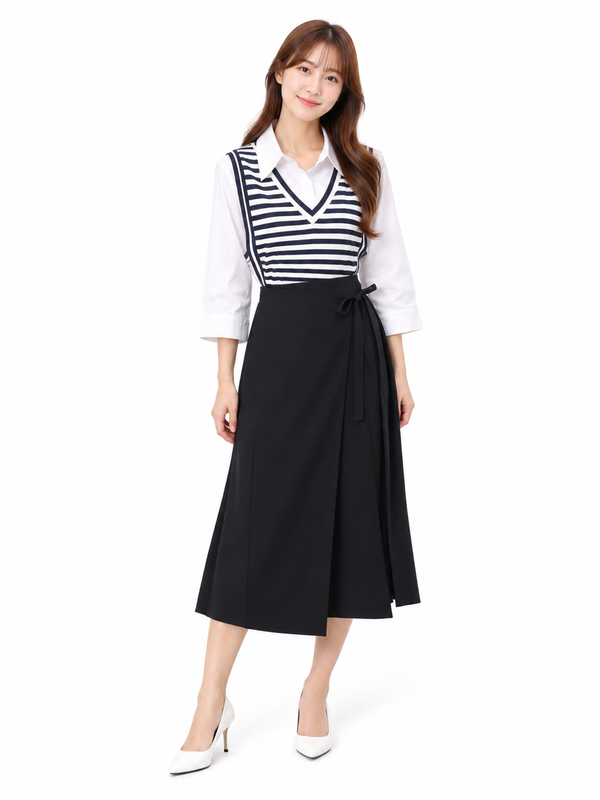 SHANE PREPPY STRIPED KNIT VEST TOP (N-BB75950)