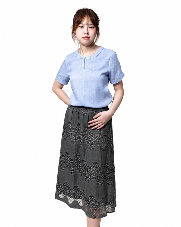 KAREN FLORAL LACE MIDI SKIRT (N-SKM56790)