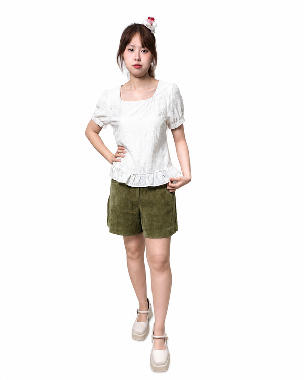 BONNIE FLORAL EMBROIDERED PEPLUM BLOUSE (N-BS75966)